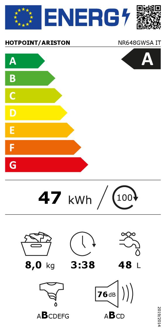 HOTPOINT LAV.C/FRONT 8KG 1400GIRI CE.A INV. VAP. mod. NR648GWSAIT