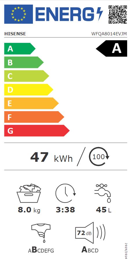 HISENSE LAV.C/FRONT 8KG 1400GIRI CE.A DISP.LED mod. WFQA8014EVJM