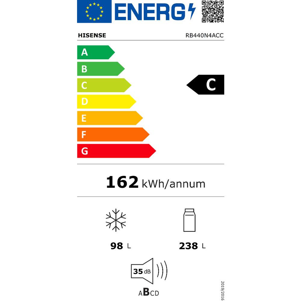 HISENSE COMBI 361LT CE.C NOFROST DISPLAY INVERTER INOX mod. RB440N4ACC