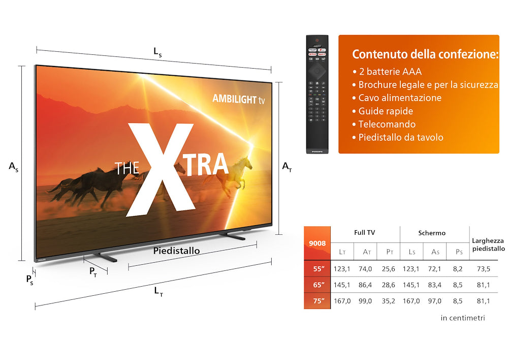 PHILIPS TV MINILED 55"UHD 4K 120HZ T2/S2 SMART AMBILIGHT mod. 55PML9008