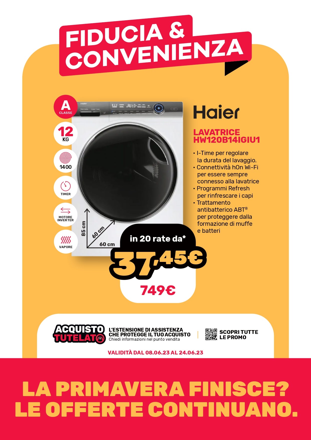 LAVATRICE HAIER 12KG 1400G