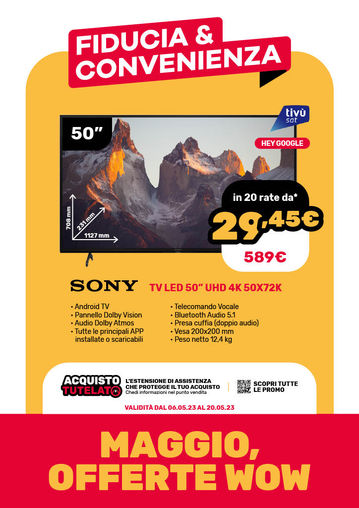 SMART TV SONY 50" mod. 50X72K