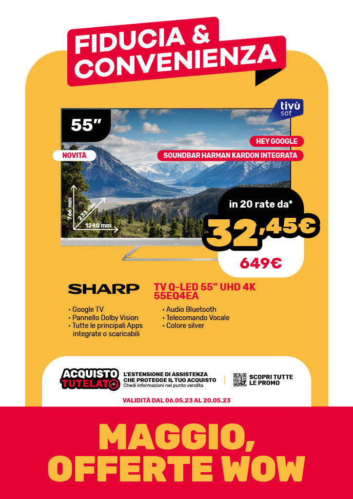 SMART TV QLED SHARP 55" mod. 55EQ4EA
